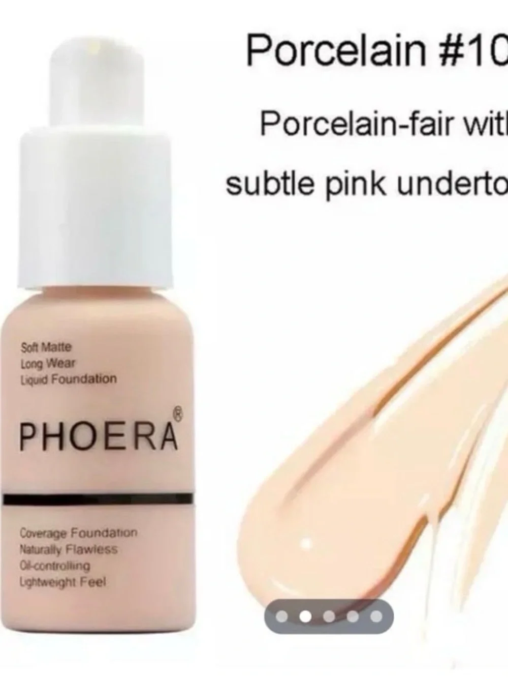 NWOT PHOERA Soft Matte Long Wear Coverage Foundation #101 Porcelain
